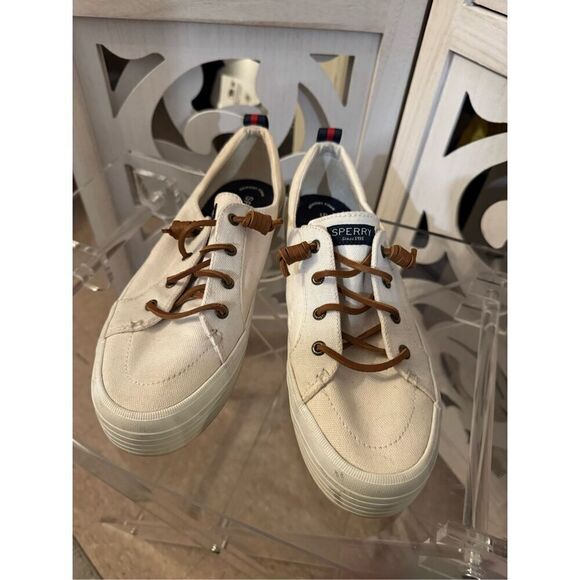 Sperry Women's Crest Vibe Platform Canvas White (STS84190) sz 10 Euc - Picture 5 of 8